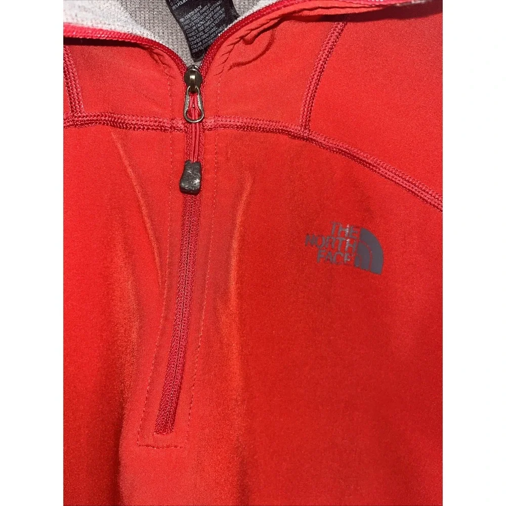 The North‎ Face 1/4 Zip Fleece Mens Red/Rust Pullover Longsleeve Shirt Size M